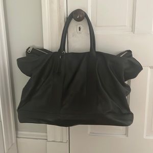 Jill sander leather overnight bag